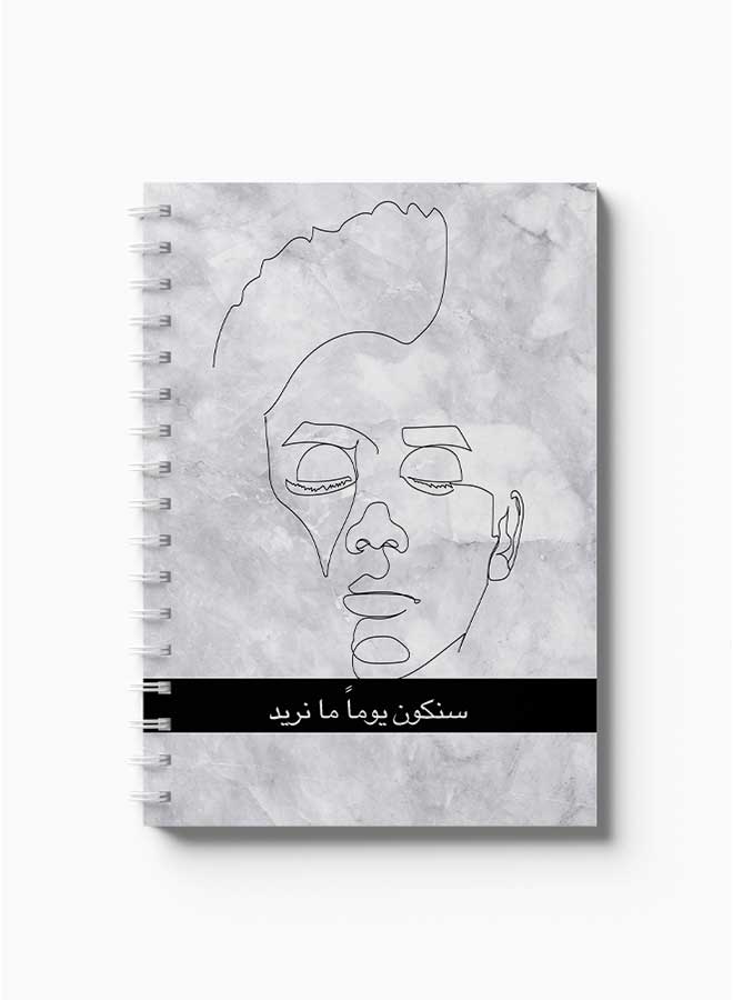 LOWHA Spiral Notebook Quote With Paint for school, study, work, business 18x25cm taking with 80 sheets Grey/Black/White - Image 2