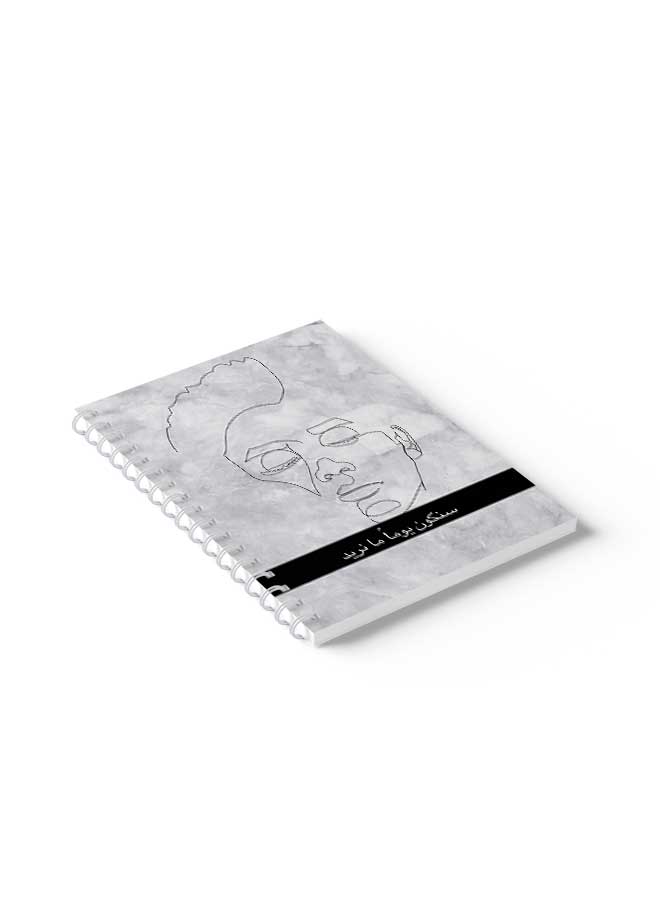 LOWHA Spiral Notebook Quote With Paint for school, study, work, business 18x25cm taking with 80 sheets Grey/Black/White - Image 5