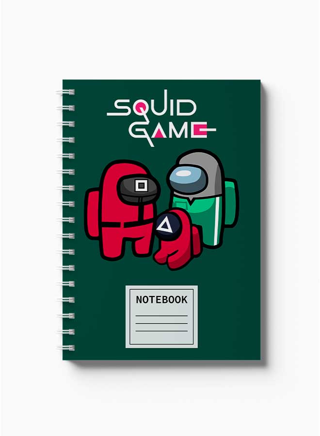 LOWHA Spiral Notebook Doodle Squide Game Nb Green/Red/Grey/Black  - Image 2