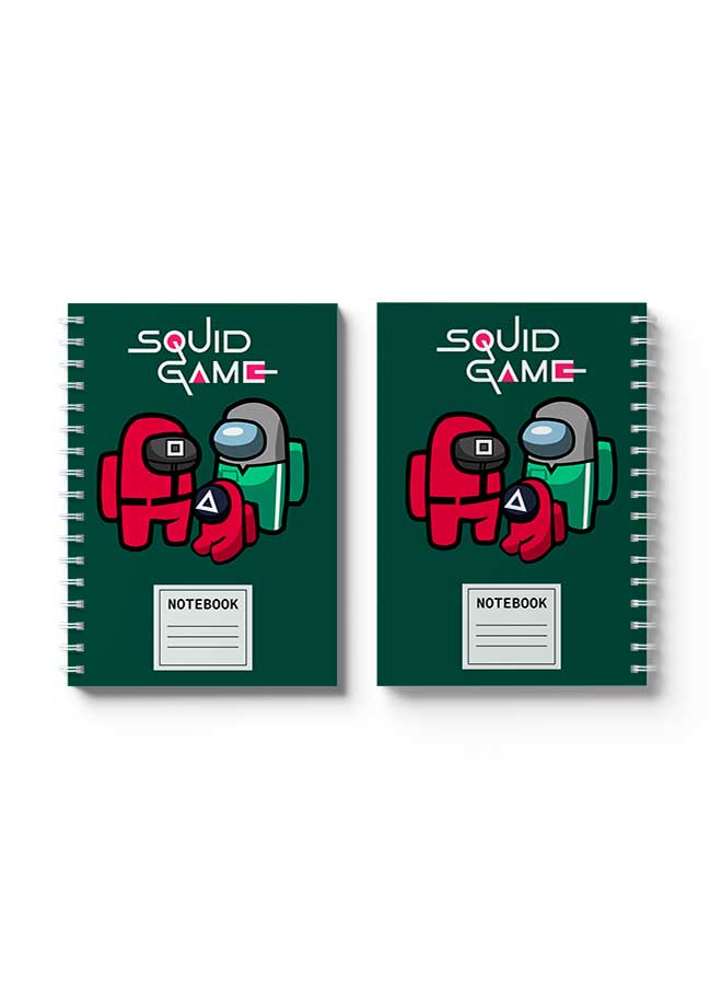 LOWHA Spiral Notebook Doodle Squide Game Nb Green/Red/Grey/Black  - Image 3