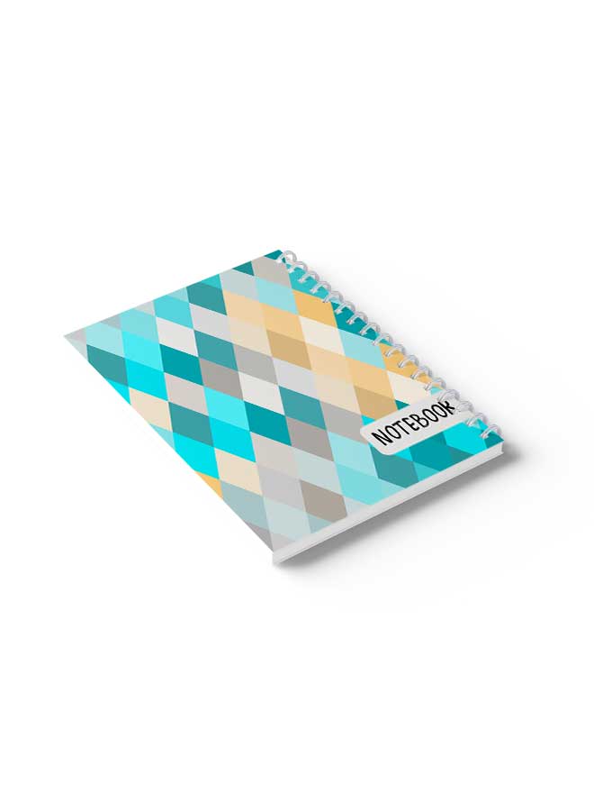 LOWHA Spiral Notebook Seamless Patterns Rhombuses Green/Grey/Orange - Image 4