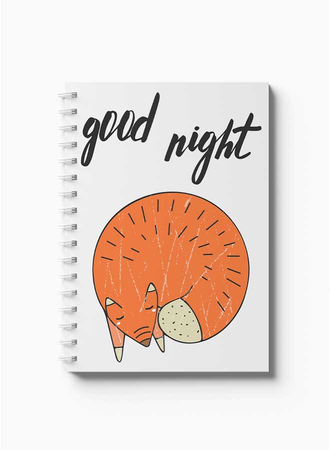 LOWHA Spiral Notebook Fox Good Night Orange/White/Black  - Image 2