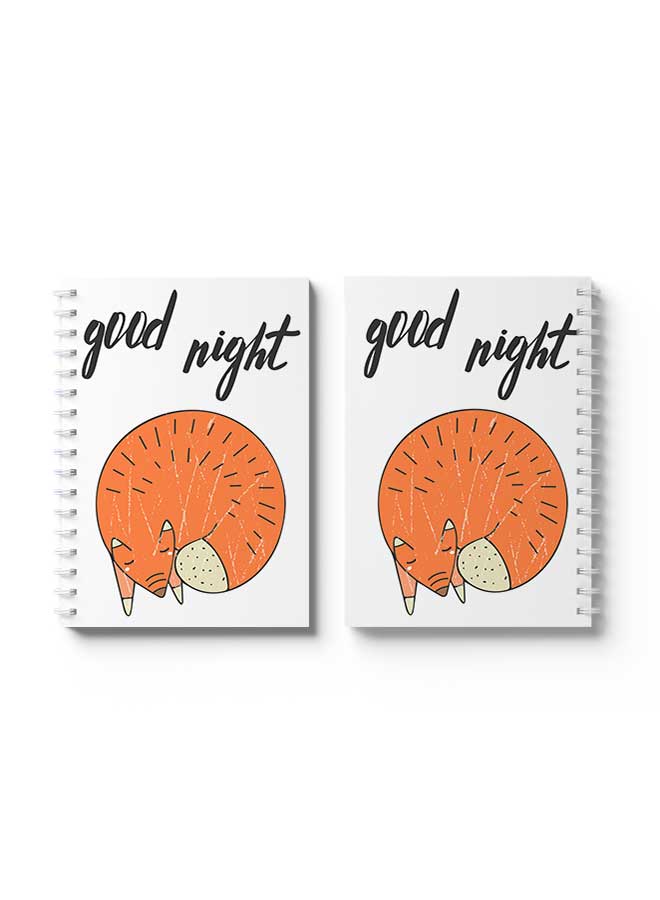 LOWHA Spiral Notebook Fox Good Night Orange/White/Black  - Image 3