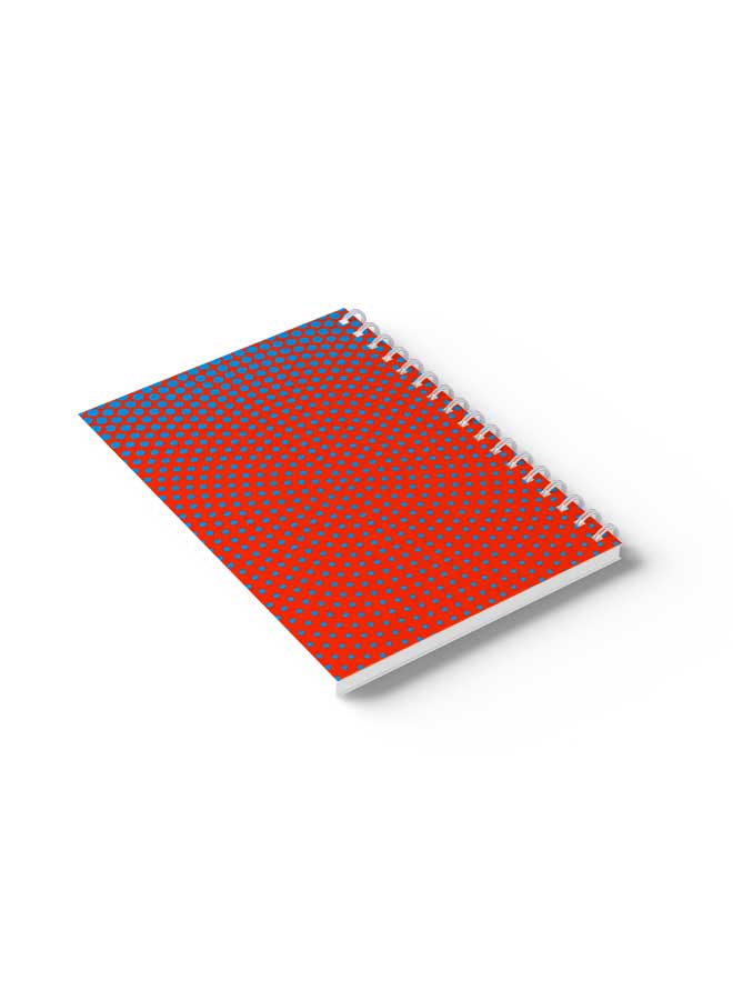 LOWHA Spiral Notebook Circular Halftone Blue Pattern Red/Blue/ - Image 4