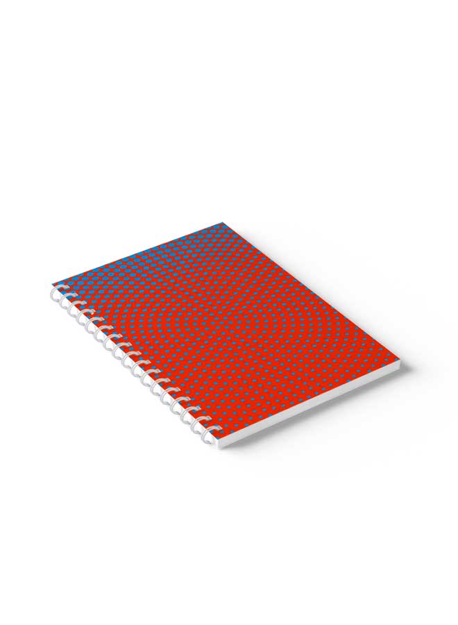 LOWHA Spiral Notebook Circular Halftone Blue Pattern Red/Blue/ - Image 5