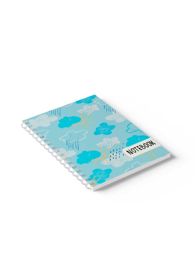 LOWHA Spiral Notebook Rain Doodle Pattern Blue/White/Yellow/Black - Image 5