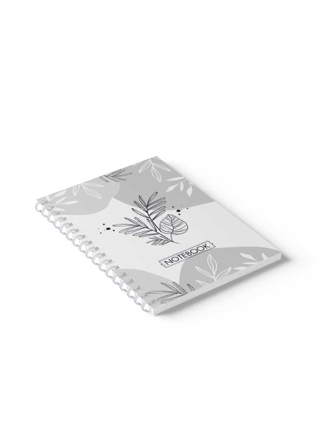 LOWHA Spiral Notebook Hand Draw Floral Design1 Black/White/ - Image 5