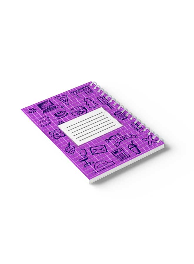 LOWHA Spiral Notebook Back To School Grid Lines3 Purple/Black - Image 4