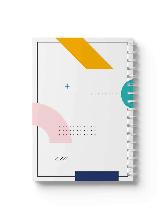 لوحة Spiral Notebook Minimal Geometric Design Cover Pink/Blue/White - Image 1
