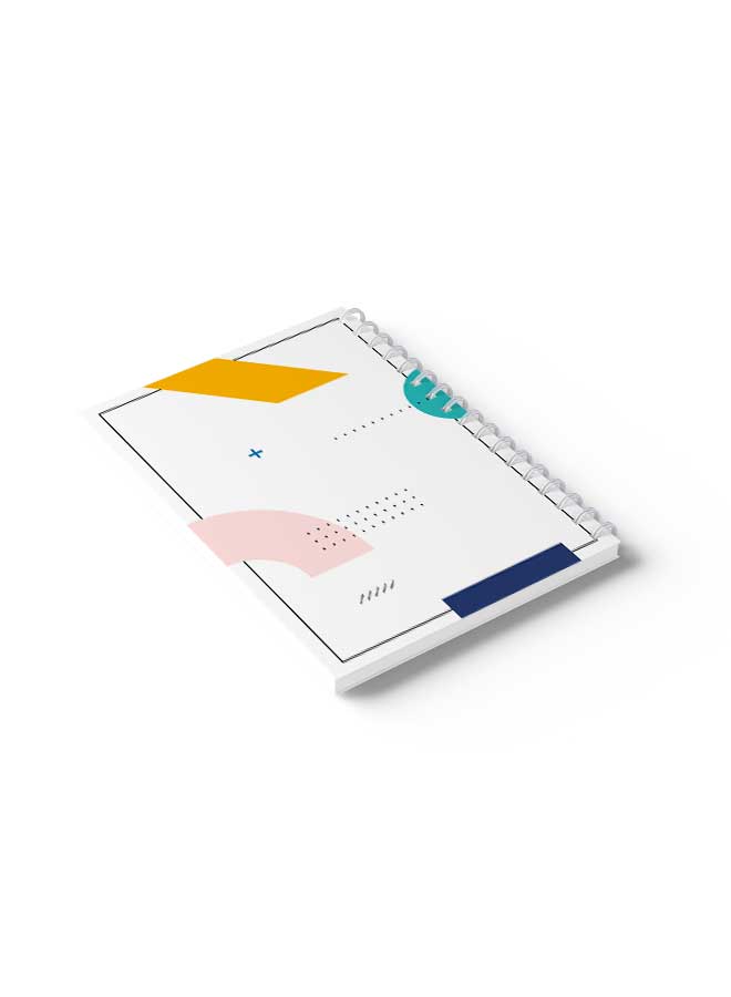 لوحة Spiral Notebook Minimal Geometric Design Cover Pink/Blue/White - Image 4