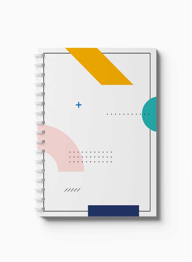 لوحة Spiral Notebook Minimal Geometric Design Cover Pink/Blue/White - Image 2