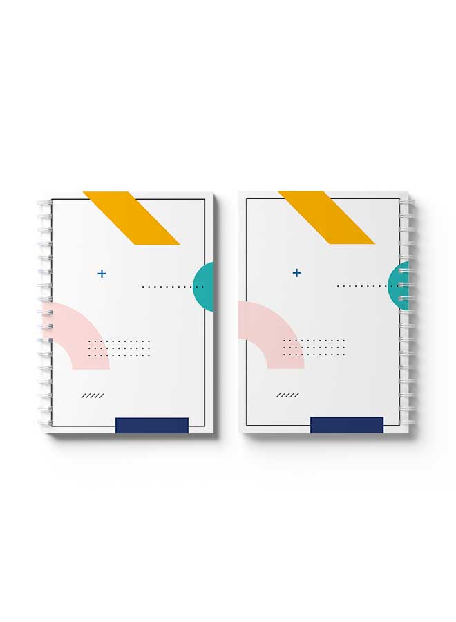 لوحة Spiral Notebook Minimal Geometric Design Cover Pink/Blue/White - Image 3