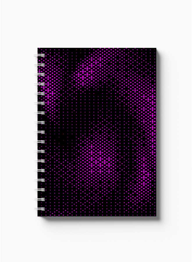 LOWHA Spiral Notebook Swirl Halftone Pattern Purple Purple/Black - Image 2