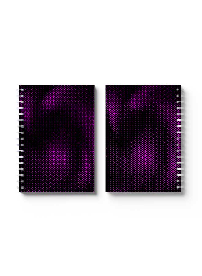 LOWHA Spiral Notebook Swirl Halftone Pattern Purple Purple/Black - Image 3