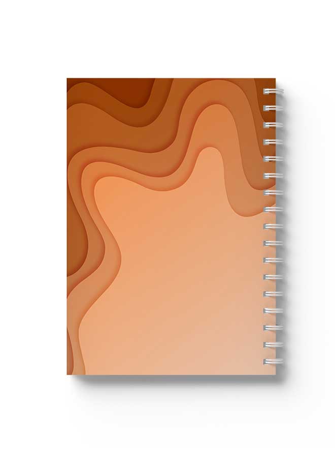 لوحة دفتر ملاحظات حلزوني بأسلوب قطع ورق بني تجريدي - Image 1