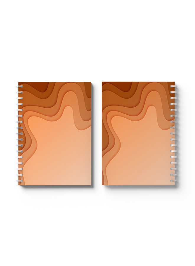 لوحة دفتر ملاحظات حلزوني بأسلوب قطع ورق بني تجريدي - Image 3