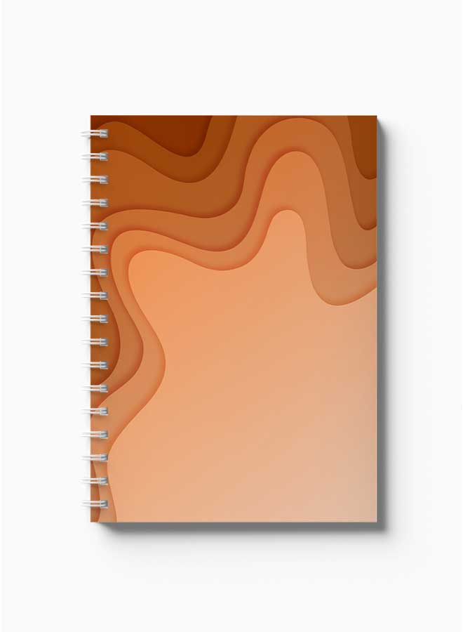 لوحة دفتر ملاحظات حلزوني بأسلوب قطع ورق بني تجريدي - Image 2