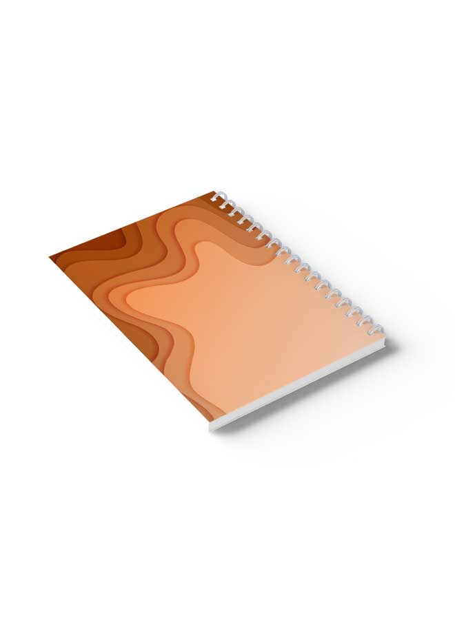 لوحة دفتر ملاحظات حلزوني بأسلوب قطع ورق بني تجريدي - Image 4