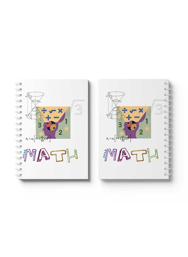 Spiral 60 Sheets Squares Math Notebook Multicolour