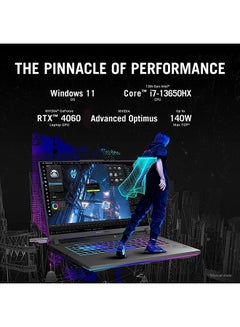 ASUS Rog Strix G16 Gaming (Upgraded Version) Laptop With 16.1-Inch Display, Core i7-13650HX Processor/32GB RAM/1TB SSD/8GB NVIDIA GeForce RTX 4060 8GB Graphics Card/Windows 11 With Neon Game Quotes English Black  - Image 2