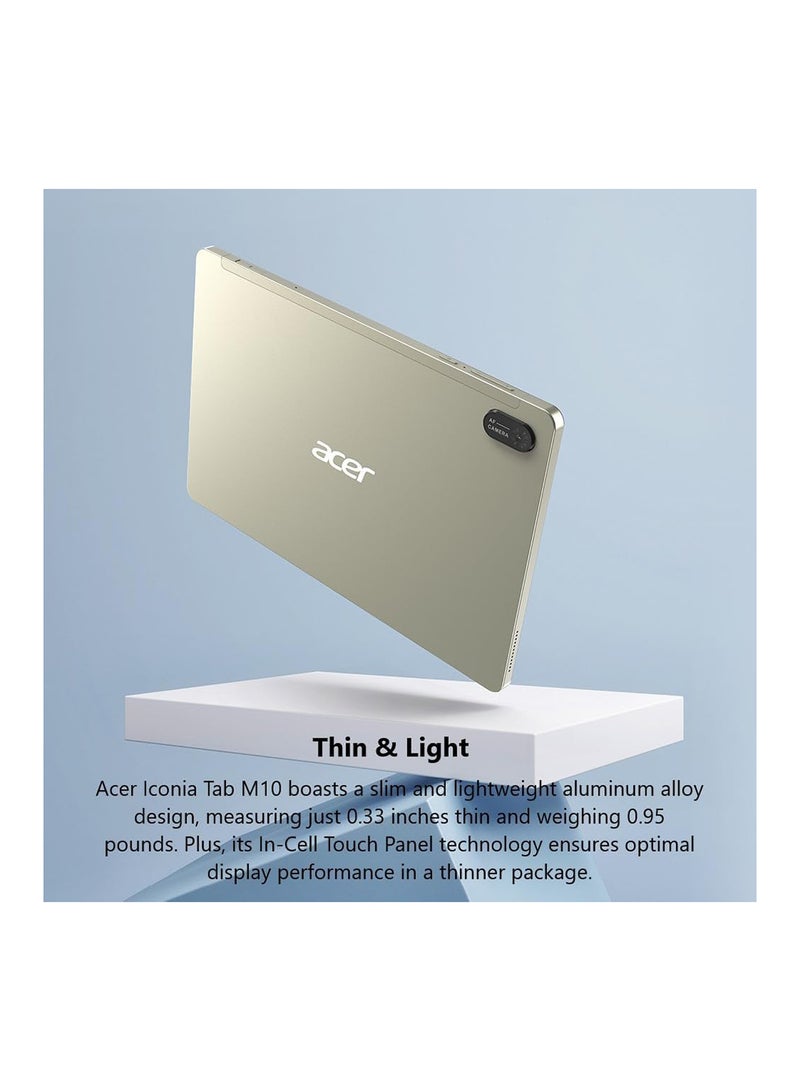 Acer - Iconia Tab M10 Mediatek Kompanio 500 Processor MT8183/4GB LPDDR4 RAM/128GB Storage/10.1 Inch WUXGA IPS Touch 16:10 Display/6000 mAh Battery/Android 12/Champagne Gray + Clear Bumper Case Included - Image 1