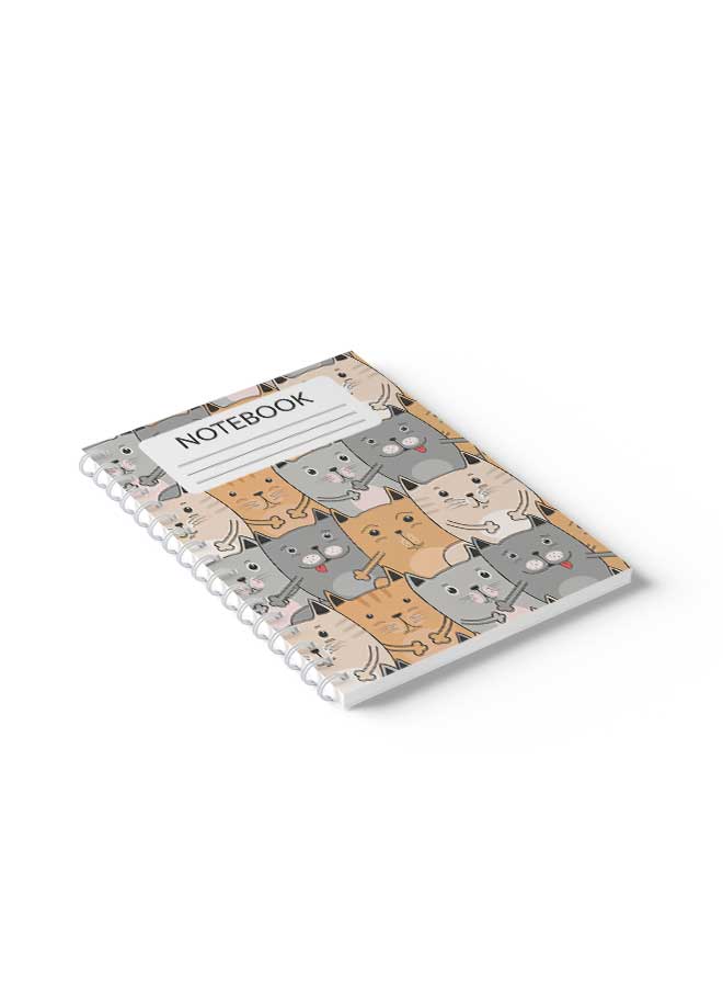 LOWHA Spiral Notebook Cute Cats Pattern Nb Grey/Orange/White - Image 5