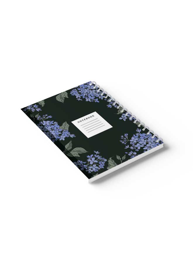LOWHA Spiral Notebook Flowers Pattern Notebook2 Green/Blue/White - Image 4