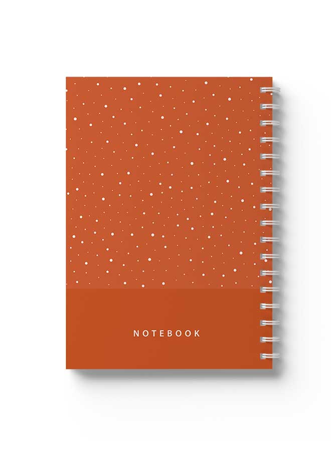 LOWHA Spiral Notebook Abstract Dots Pattern Orange Orange/White - Image 1