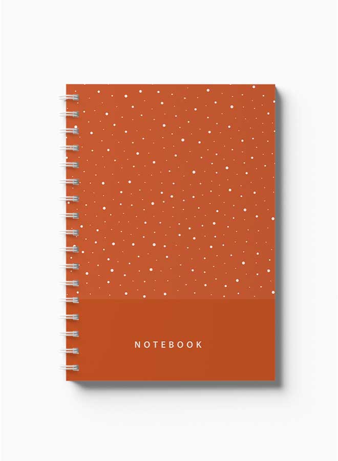 LOWHA Spiral Notebook Abstract Dots Pattern Orange Orange/White - Image 2