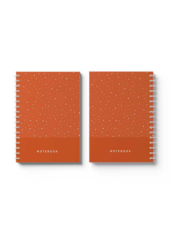 LOWHA Spiral Notebook Abstract Dots Pattern Orange Orange/White - Image 3