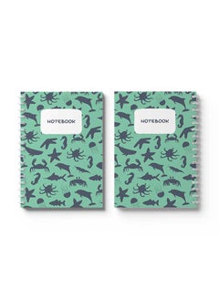 LOWHA Spiral Notebook Nb Sea Ocean Theme8 Green/Blue/White  - Image 3