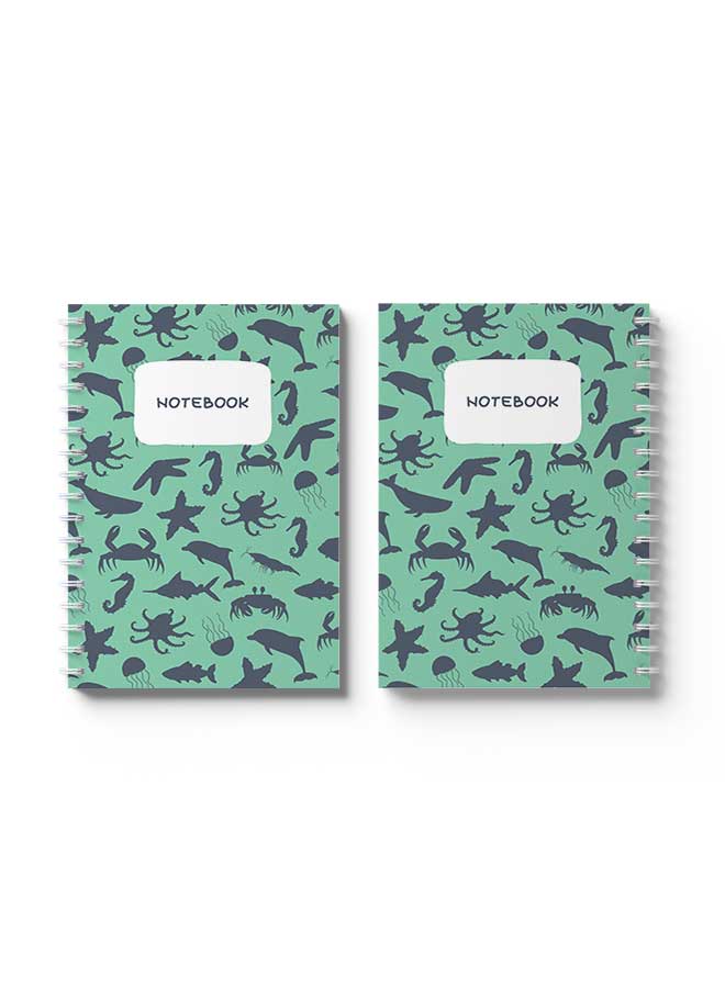 LOWHA Spiral Notebook Nb Sea Ocean Theme8 Green/Blue/White  - Image 3