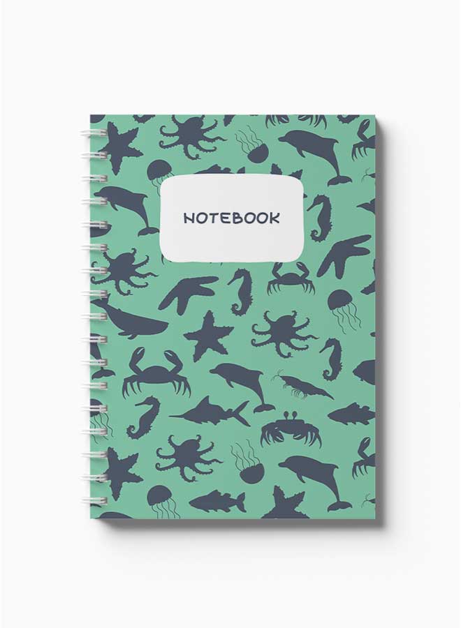 LOWHA Spiral Notebook Nb Sea Ocean Theme8 Green/Blue/White  - Image 2