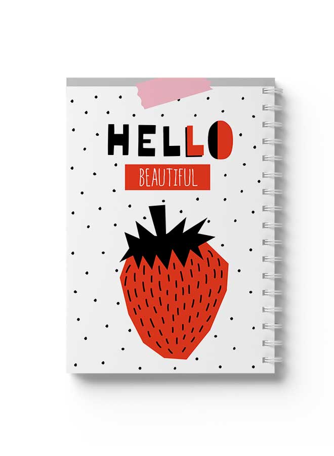 لوحة دفتر ملاحظات حلزوني مرحبا جميلة فراولة - Image 1