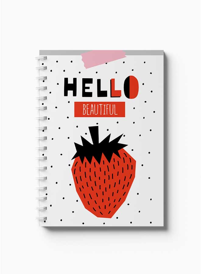 لوحة دفتر ملاحظات حلزوني مرحبا جميلة فراولة - Image 2