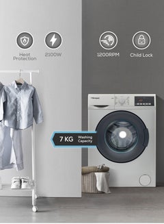 Bompani 7KG Front Load Washer - Advanced Features, Eco-friendly, 15 Programs, 1200RPM, Stainless Steel Tub, Turkish Design, 1-Year Warranty 7 kg BI2877 Silver  - Image 2