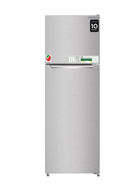 Top Mount Double Door Refrigerator - Frost Free Fridge Freezer With Smart Sensor And Humidity Control With 1 Year Full And 5 Year Compressor Warranty BR265SSN Silver