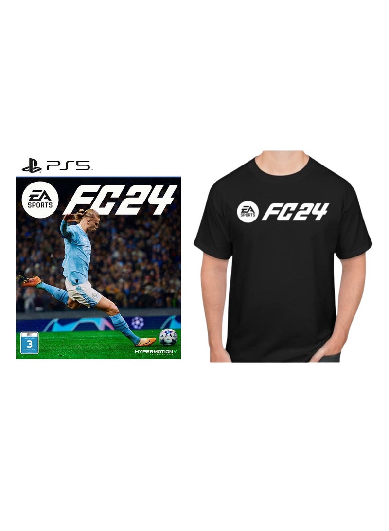 EA - PS5 EA Sports FC 24 - PlayStation 5 (PS5) + FREE EA FC 24 T-Shirt - PlayStation 5 (PS5) - Image 1
