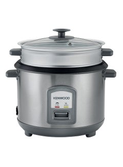 كينوود 2-In-1 Rice Cooker 1.8L 10-Cups Rice With Food Steamer Basket, Non-Stick Cooking Pot, Temepered Glass Lid, Warm/Cook Lights, Spatula Holder, Detachable Cord RCM45.000SS Silver  - Image 1
