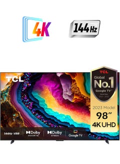 TCL 98-Inch 4K UHD Google TV, Smart TV With HDR 10+ Dolby Vision IQ 120Hz MEMC 144Hz VRR HDMI 2.1 - Game Master 2.0, Android TV Ui And TCL TV+3.X Ui, Dolby Vision IQ-Atmos, HDR 10+, 2023 Model 98P745 Black 98P745 Black  - Image 1