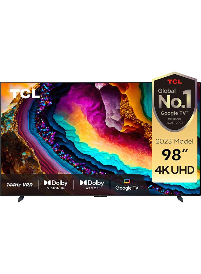 تي سي إل تلفزيون جوجل 98 بوصة 4K UHD، تلفزيون ذكي مع HDR 10+ Dolby Vision IQ 120 هرتز MEMC 144 هرتز VRR HDMI 2.1 - Game Master 2.0، Android TV Ui وTCL TV+3.X Ui، Dolby Vision IQ-Atmos، HDR 10+، 2023 نموذج - Image 1