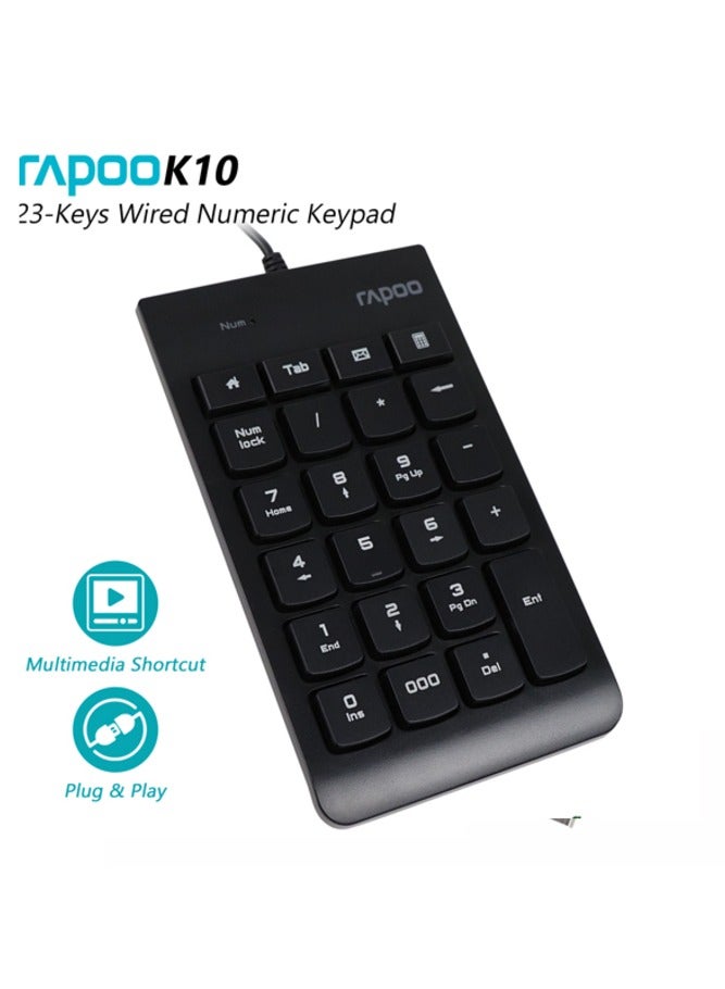 Rapoo - Numeric Keyboard K10 Black - Image 1