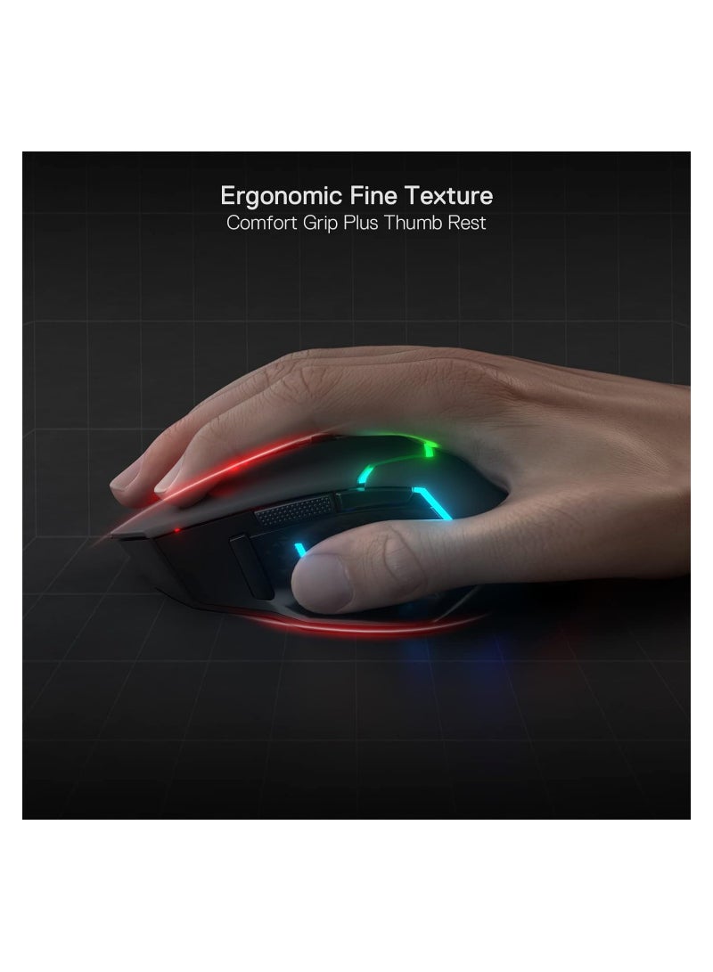REDRAGON - M690 PRO Wireless Gaming Mouse, 8000DPI Wired/Wireless Gaming Mouse with Quick Fire Button, 8 Macro Buttons, Ergonomic Design for PC/Mac/Laptop - Image 1