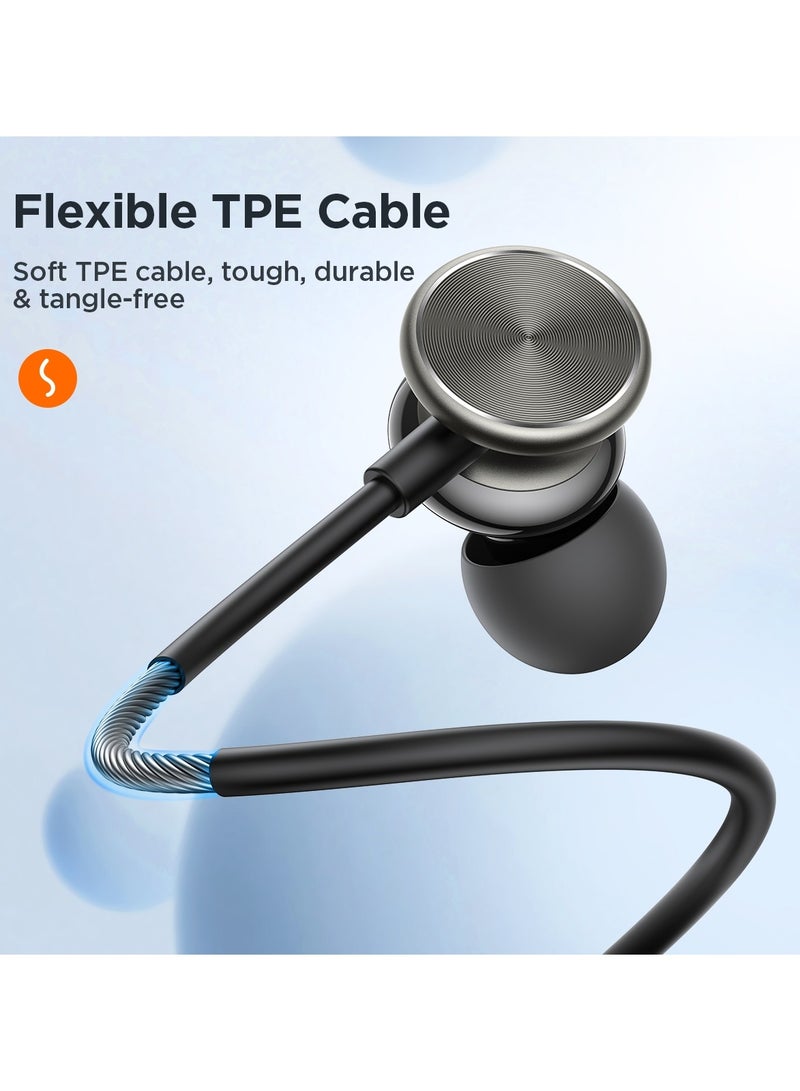 JOYROOM - JOYROOM JR-EW03 3.5mm In-Ear Metal Wired Earphone, Length: 1.2m Black - Image 1