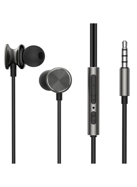 JOYROOM JR-EW03 3.5mm In-Ear Metal Wired Earphone, Length: 1.2m Black