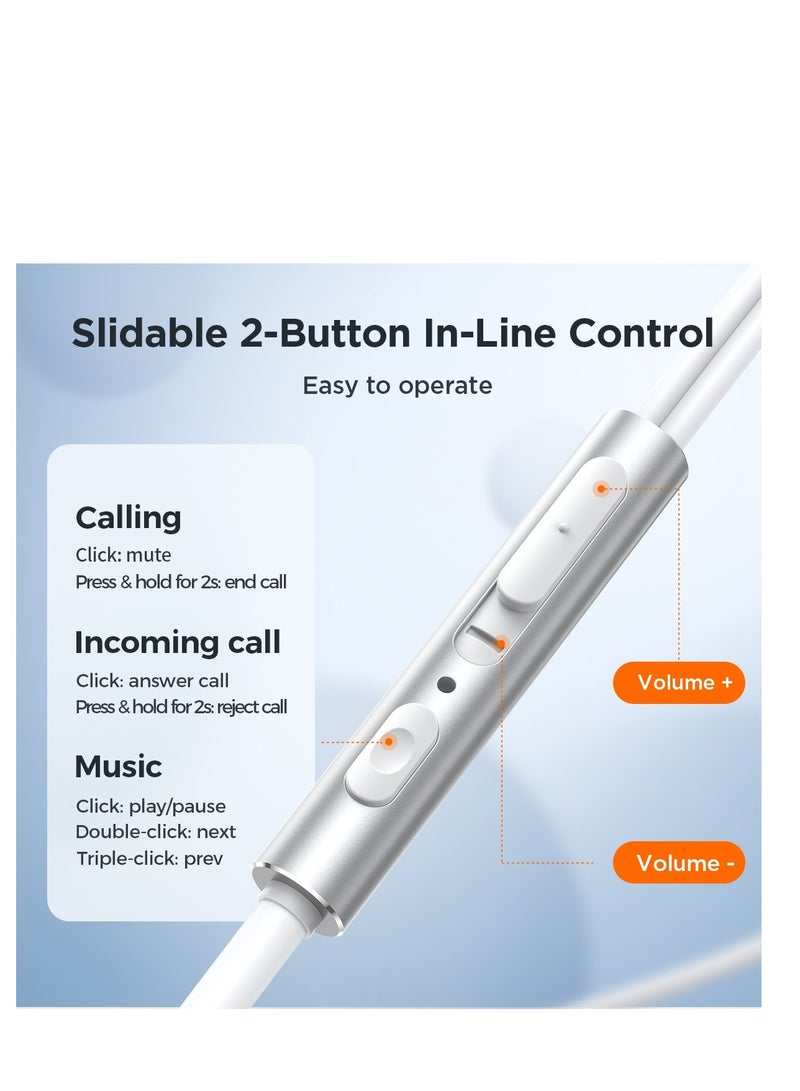 JOYROOM - JOYROOM JR-EW03 3.5mm In-Ear Metal Wired Earphone, Length: 1.2m white - Image 1