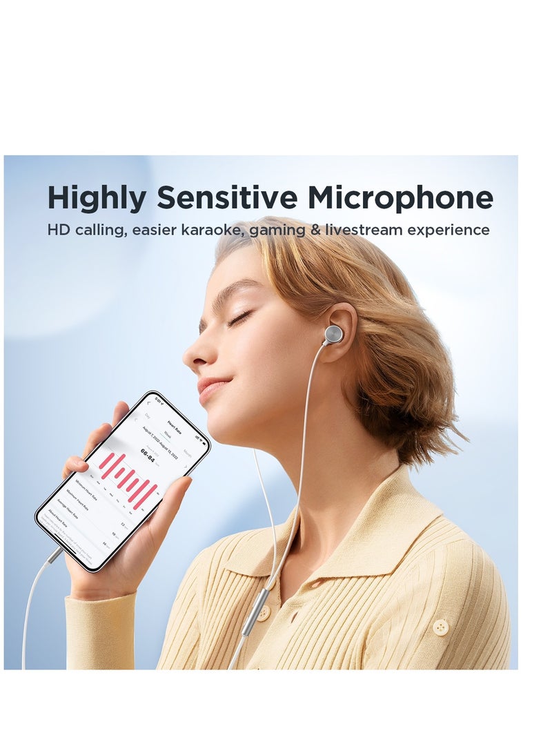JOYROOM - JOYROOM JR-EW03 3.5mm In-Ear Metal Wired Earphone, Length: 1.2m white - Image 1