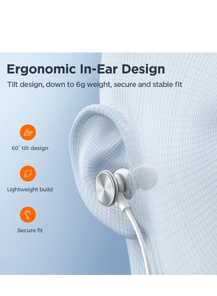 JOYROOM - JOYROOM JR-EW03 3.5mm In-Ear Metal Wired Earphone, Length: 1.2m white - Image 1