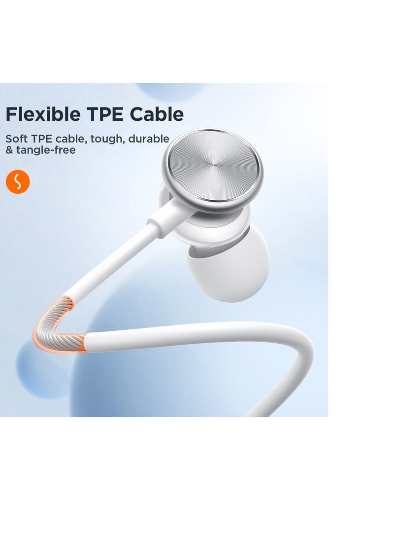 JOYROOM - JOYROOM JR-EW03 3.5mm In-Ear Metal Wired Earphone, Length: 1.2m white - Image 1