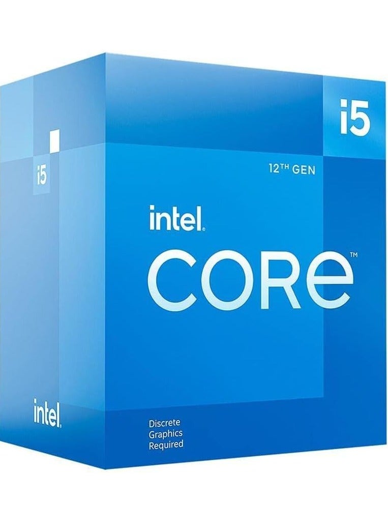 إنتل - معالج سطح المكتب Core i5-12400F من الجيل الثاني عشر Alder Lake، 6 نوى إجمالية، 12 خيط، ذاكرة تخزين مؤقت 18 ميجابايت، تردد أساسي 2.5 جيجا هرتز، مقبس LGA 1700، طاقة 65 وات، أقصى حجم للذاكرة 128 جيجابايت، صندوق - Image 1